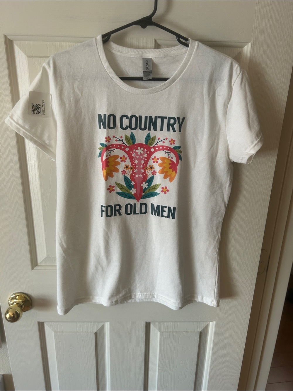 White Graphic Tee - "No Country For Old Men"